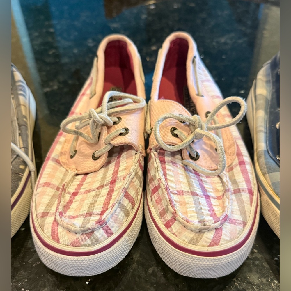 3 Pairs of Sperry Plaid Canvas Boat Shoes Lot Size 7 - Picture 10 of 12